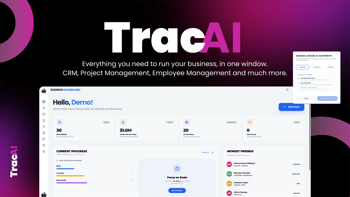 Trac AI Platform Dashboard